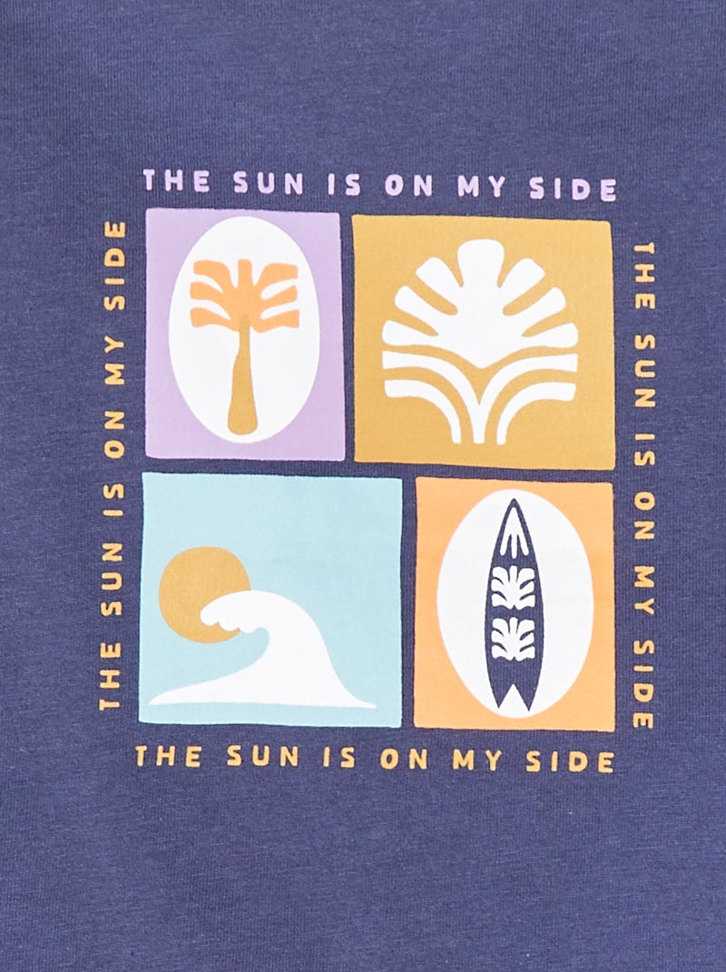 T-shirt à manches courtes - Grafik Edition Bleu - Kiabi