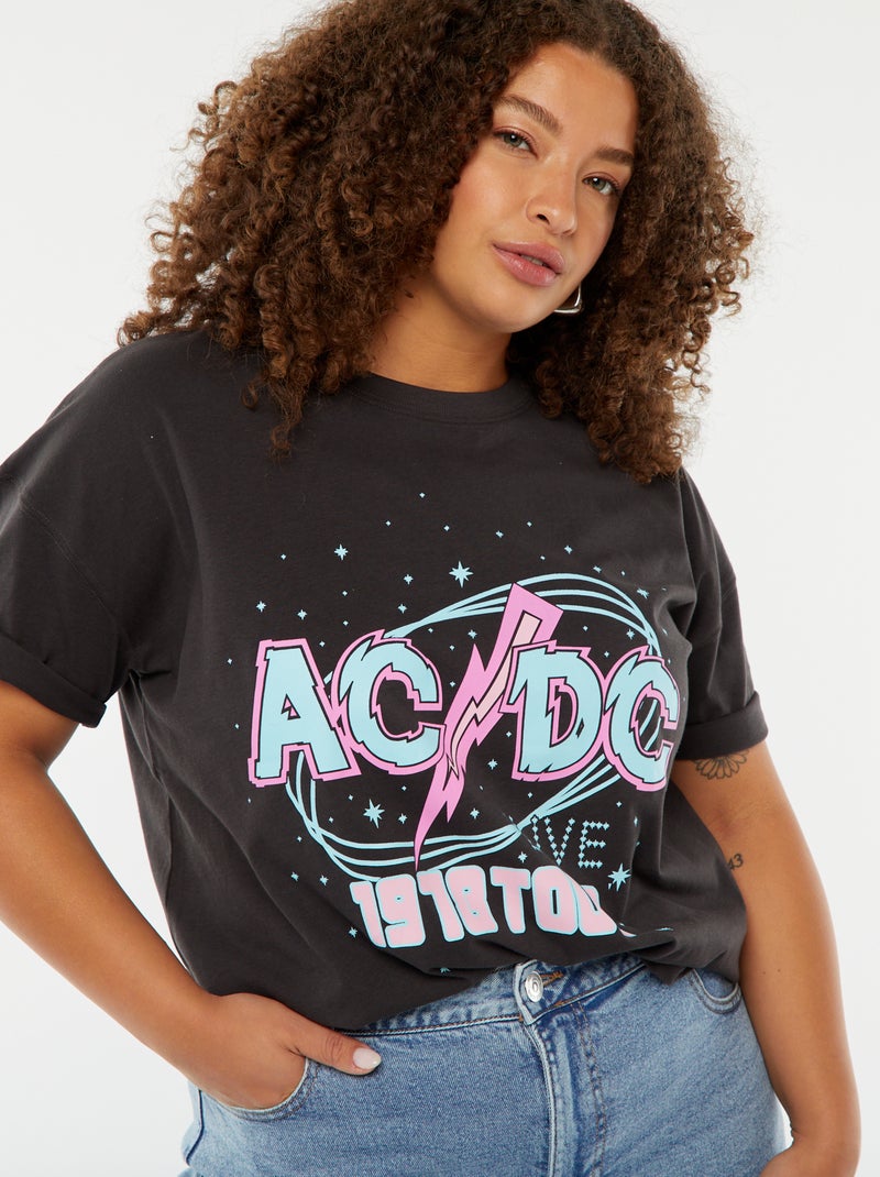 T-shirt à manches courtes 'ACDC' NOIR - Kiabi