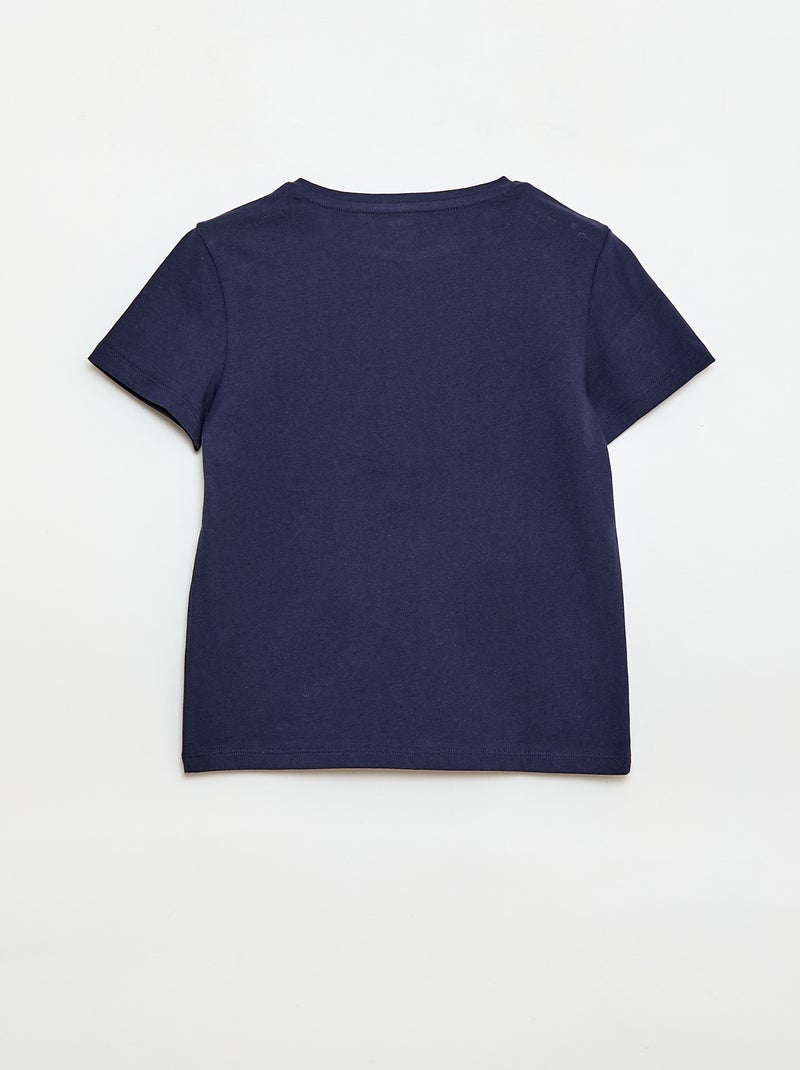 T-shirt à manches courtes avec animation Bleu - Kiabi