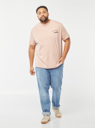T-shirt à manches courtes avec broderie et large imprimé au dos
