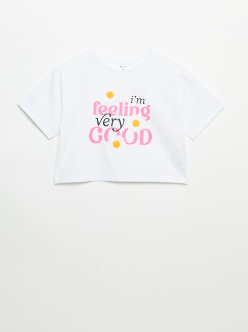 T-shirt à manches courtes avec broderies - Kiabi