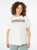 T-shirt à manches courtes avec imprimé Blanc - Kiabi