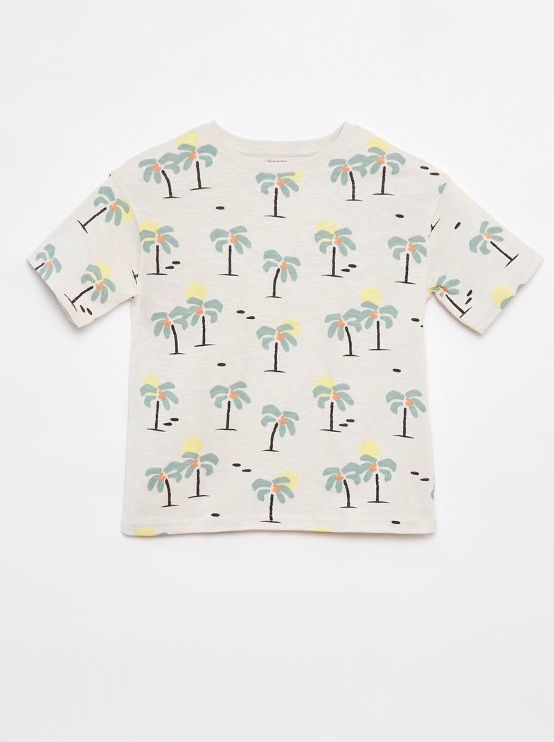 T-shirt à manches courtes avec imprimé Blanc - Kiabi