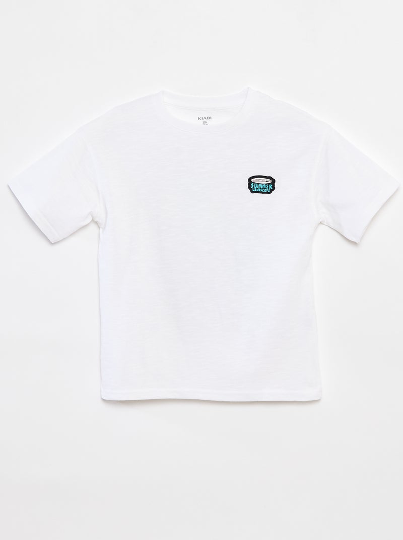 T-shirt à manches courtes avec imprimé Blanc - Kiabi