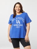 T-shirt à manches courtes avec imprimé Bleu - Kiabi