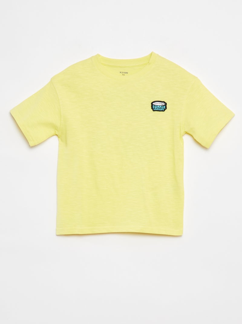 T-shirt à manches courtes avec imprimé Jaune - Kiabi