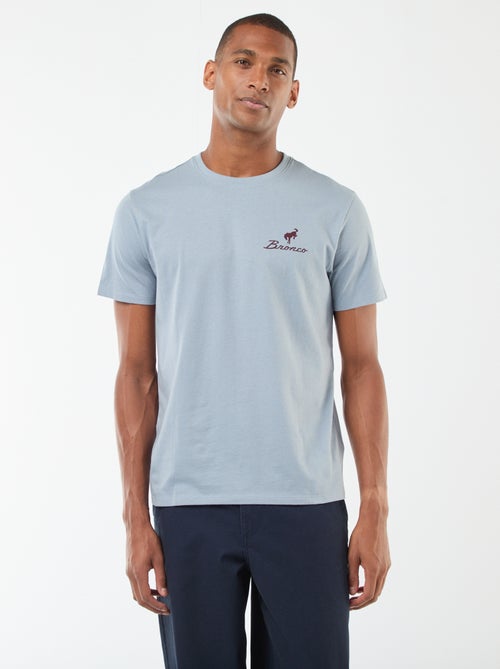 T-shirt à manches courtes avec imprimé poitrine - Kiabi