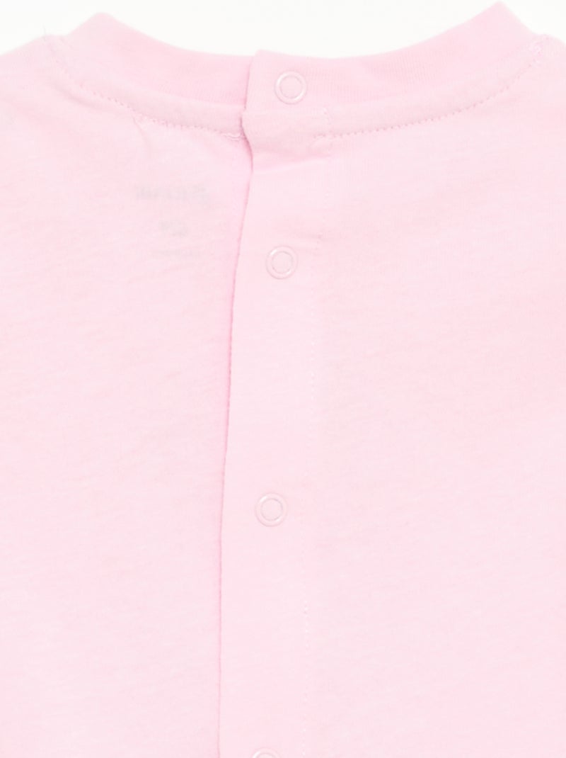 T-shirt à manches courtes avec imprimé Rose - Kiabi
