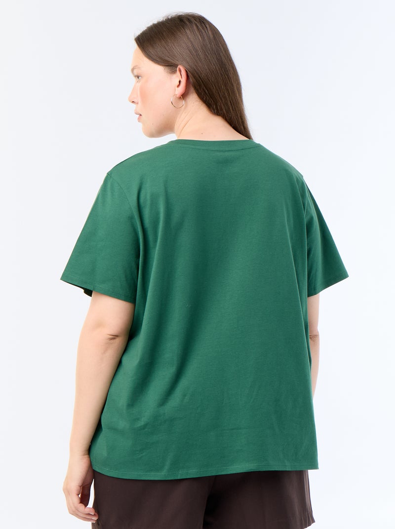 T-shirt à manches courtes avec imprimé Vert - Kiabi