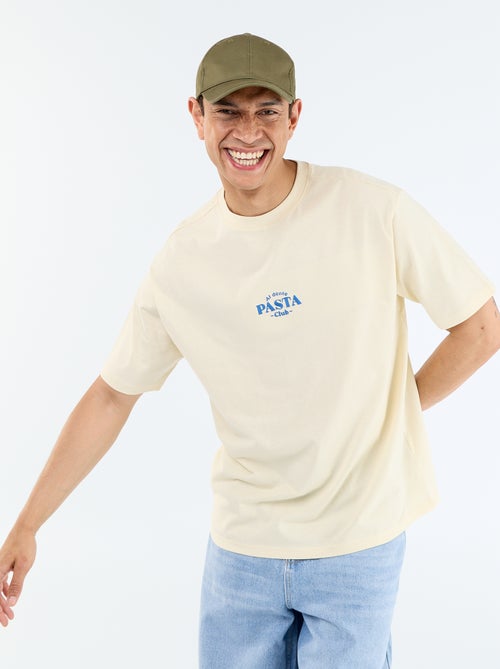 T-shirt à manches courtes avec imprimés et broderies recto/verso - Kiabi T-shirt à manches courtes avec imprimés et broderies recto/verso - Kiabi