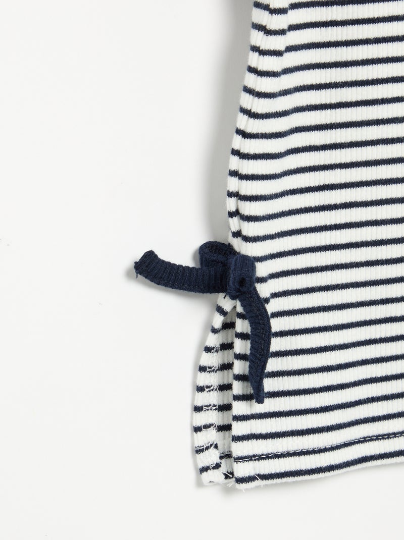 T-shirt à manches courtes avec nœuds Bleu - Kiabi