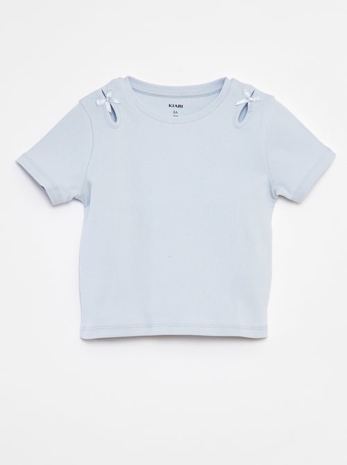 T-shirt à manches courtes avec nœuds décoratifs - Kiabi