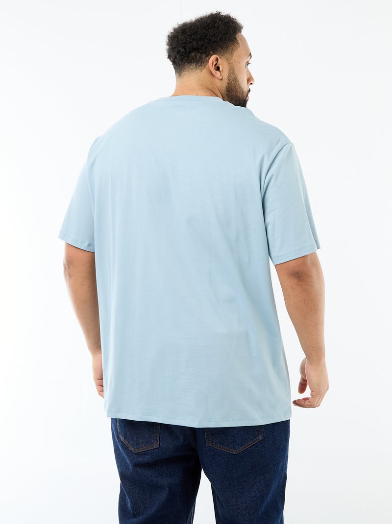 T-shirt à manches courtes avec poche poitrine Bleu - Kiabi