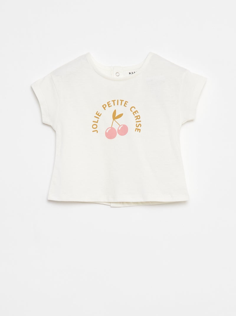 T-shirt à manches courtes avec print Blanc - Kiabi