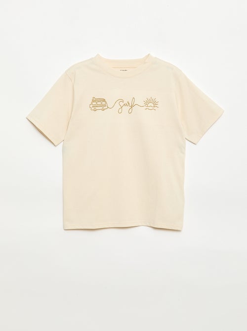 T-shirt à manches courtes brodé - Kiabi