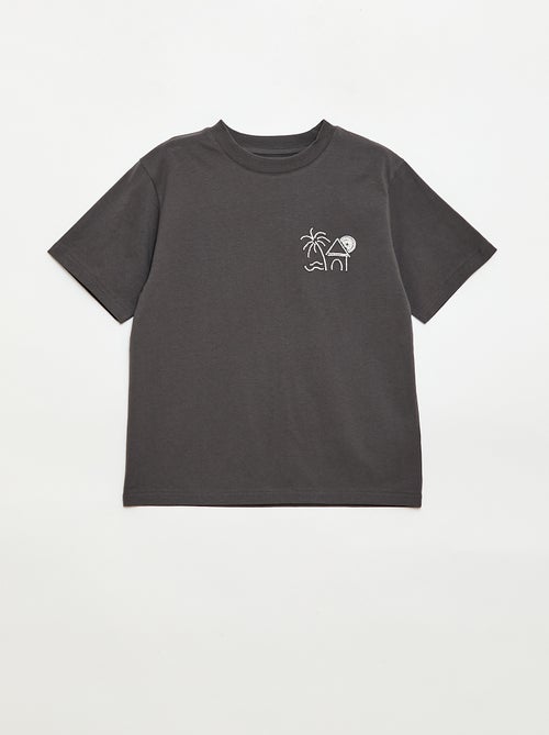 T-shirt à manches courtes brodé - Kiabi