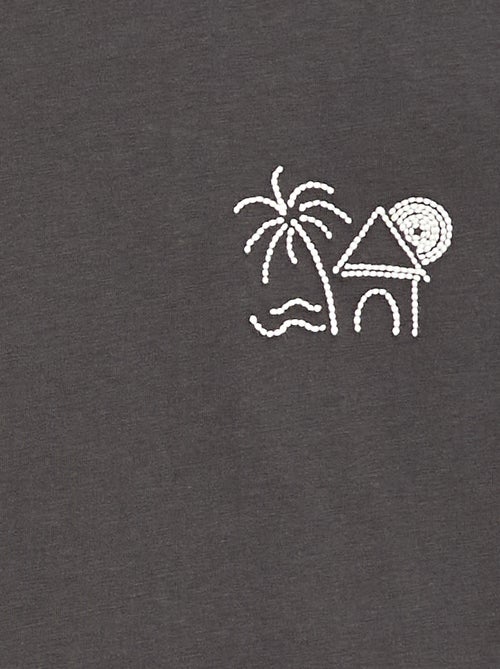 T-shirt à manches courtes brodé - Kiabi