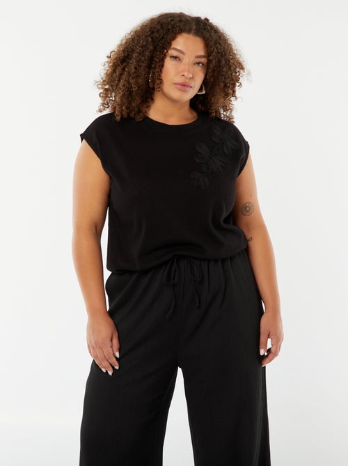 T-shirt à manches courtes brodé - Kiabi