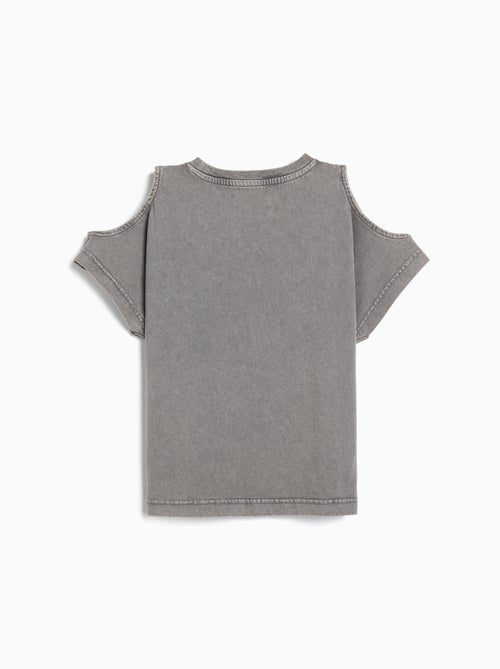 T-shirt à manches courtes découpées, MO Fashion - Kiabi