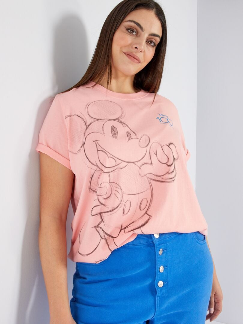 T-shirt à manches courtes 'Disney' Rose - Kiabi