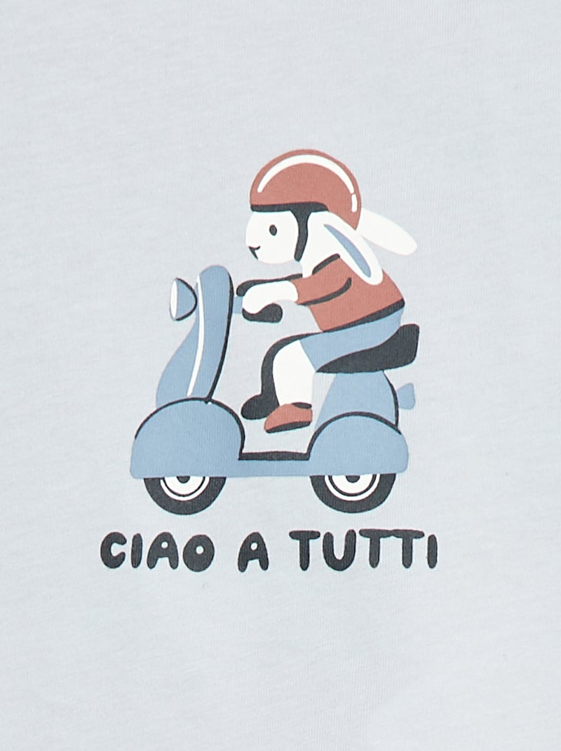 T-shirt à manches courtes en jersey de coton Bleu - Kiabi