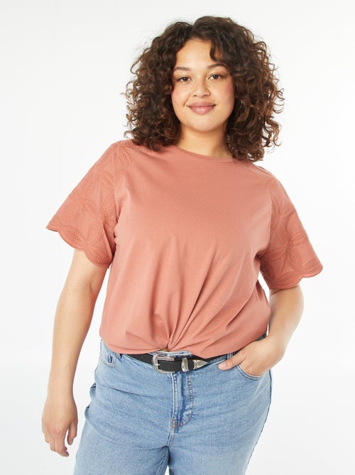 T-shirt à manches courtes en macramé - Kiabi