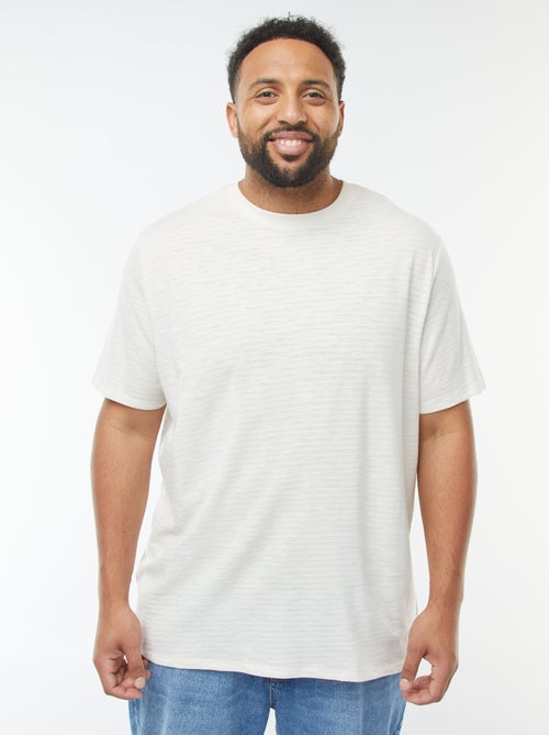 T-shirt à manches courtes en maille texturée - Kiabi