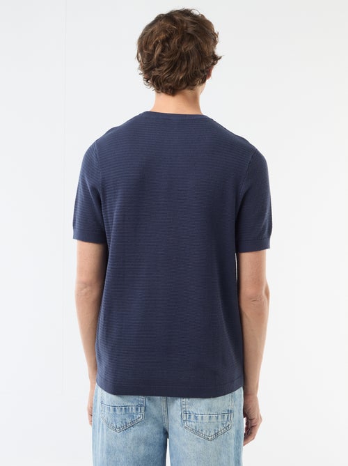 T-shirt à manches courtes en matière fantaisie - Kiabi