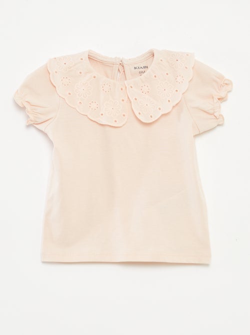 T-shirt à manches courtes et col fantaisiste - Kiabi