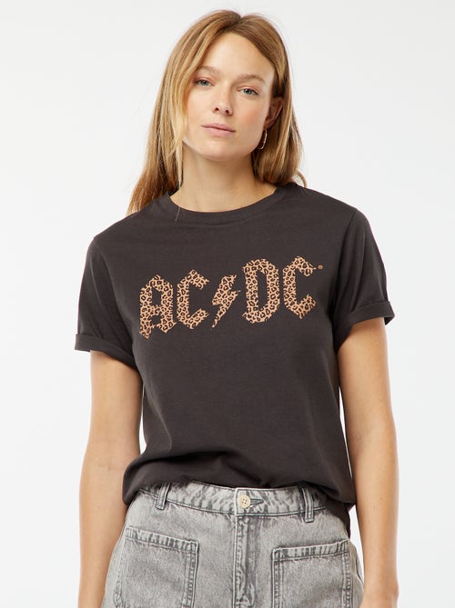 T-shirt à manches courtes et col rond 'ACDC' - Kiabi