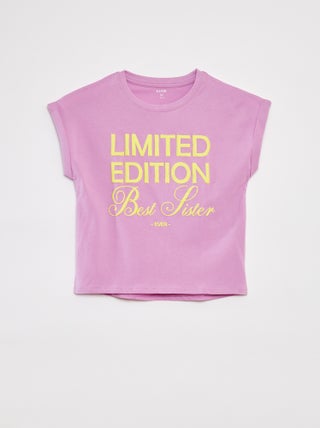 T-shirt à manches courtes et col rond avec animation