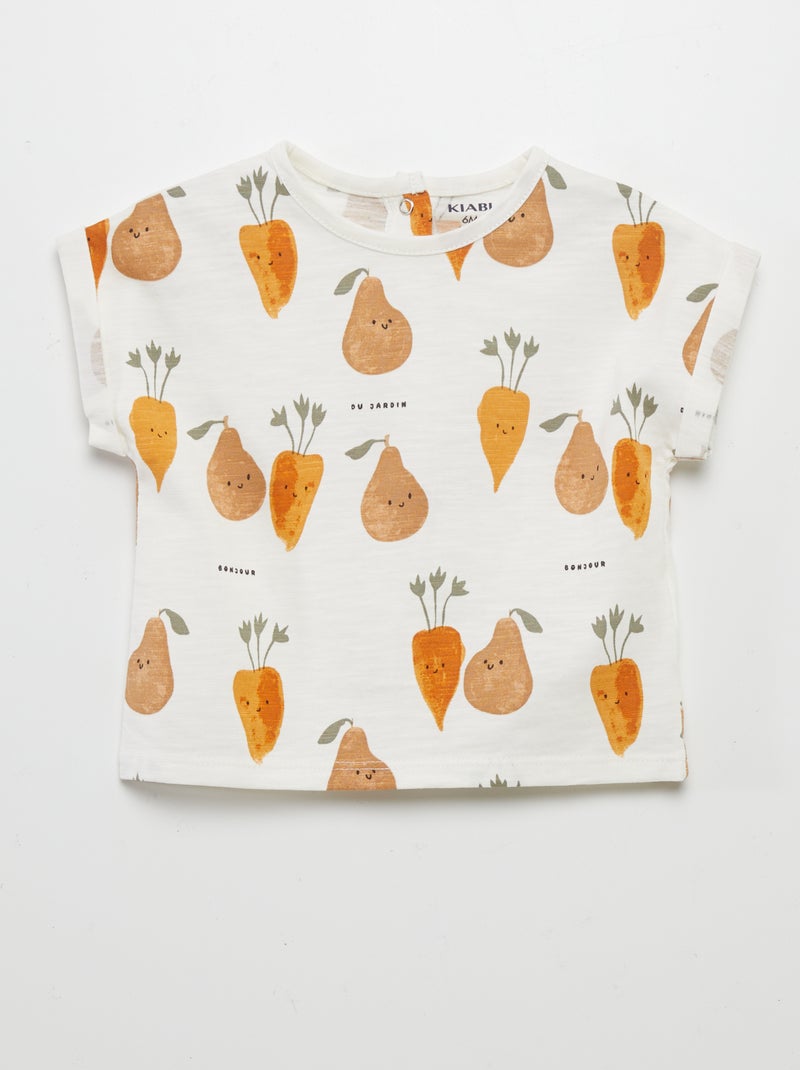 T-shirt à manches courtes imprimé Blanc - Kiabi