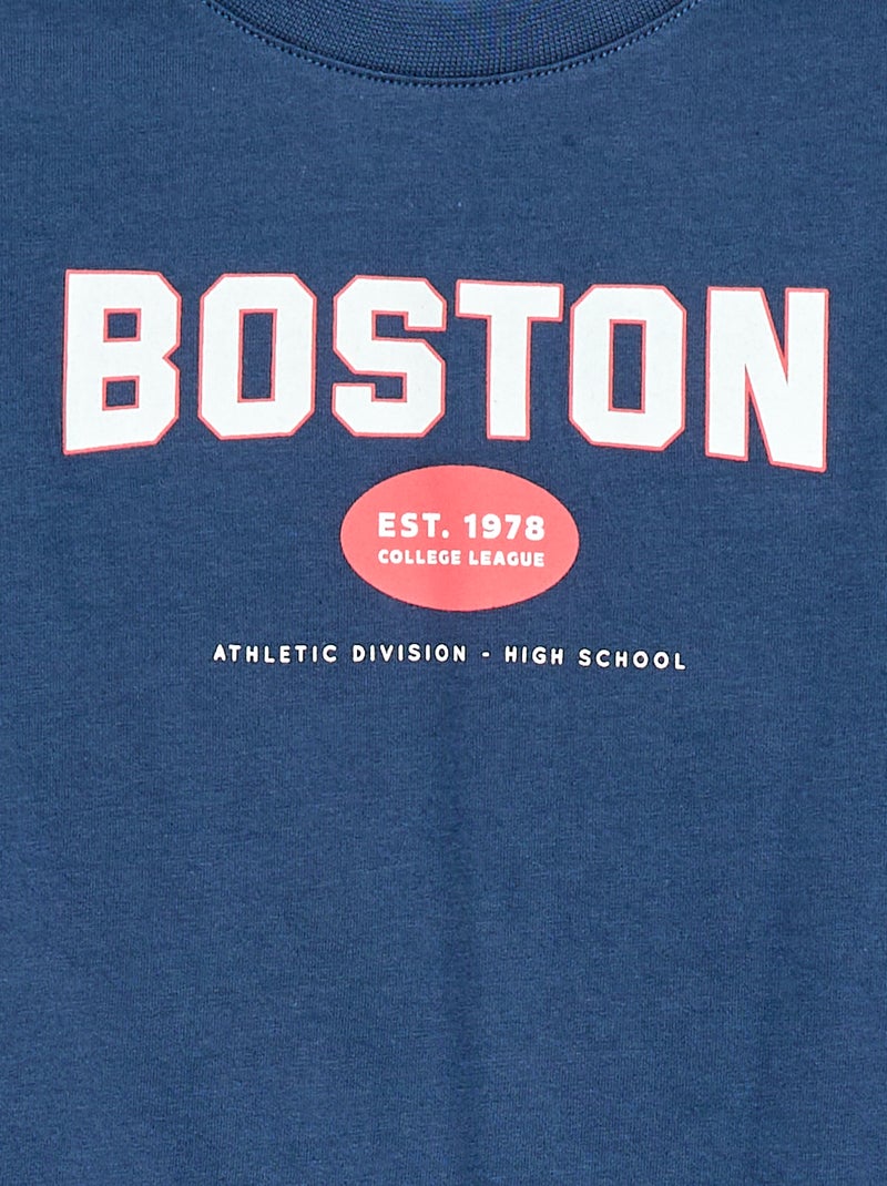 T-shirt à manches courtes imprimé Bleu - Kiabi