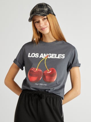 T-shirt à manches courtes imprimé 'Cherry Bliss'