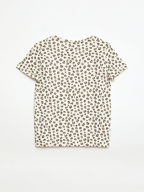T-shirt à manches courtes imprimé 'léopard' - Kiabi
