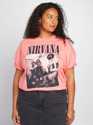 T-shirt à manches courtes imprimé 'Nirvana'