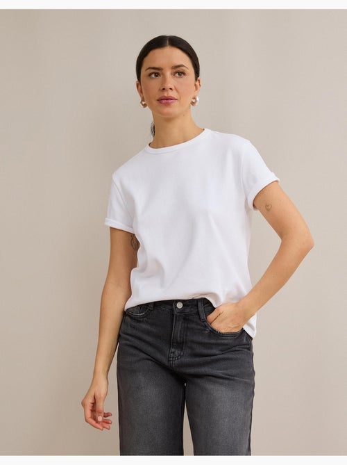 T-shirt à manches courtes interlocks, mo fashion - Kiabi