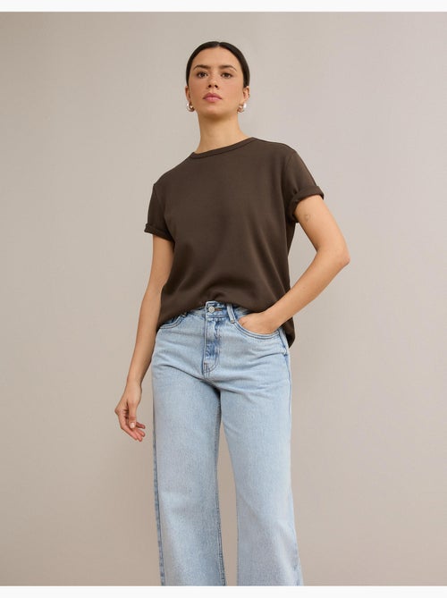 T-shirt à manches courtes interlocks, mo fashion - Kiabi