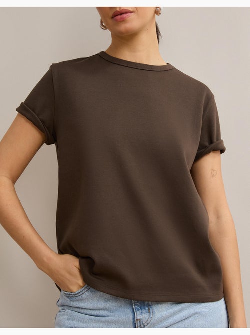 T-shirt à manches courtes interlocks, mo fashion - Kiabi