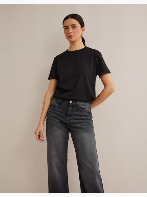 T-shirt à manches courtes interlocks, mo fashion - Kiabi