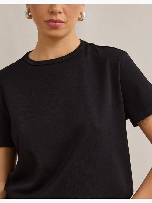 T-shirt à manches courtes interlocks, mo fashion - Kiabi