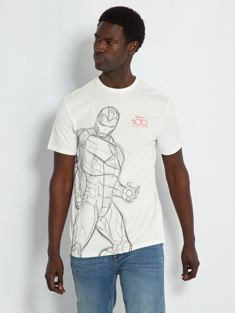 T-shirt à manches courtes 'Iron Man' Blanc - Kiabi