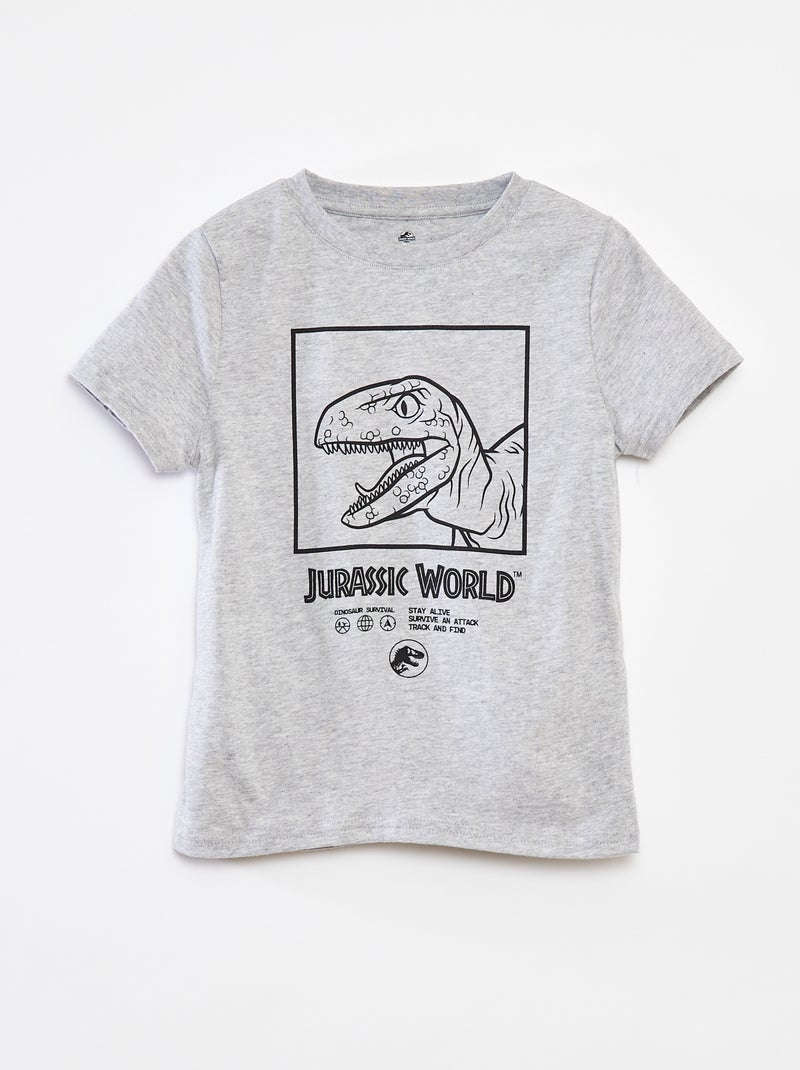 T-shirt à manches courtes 'Jurassic World' Gris - Kiabi