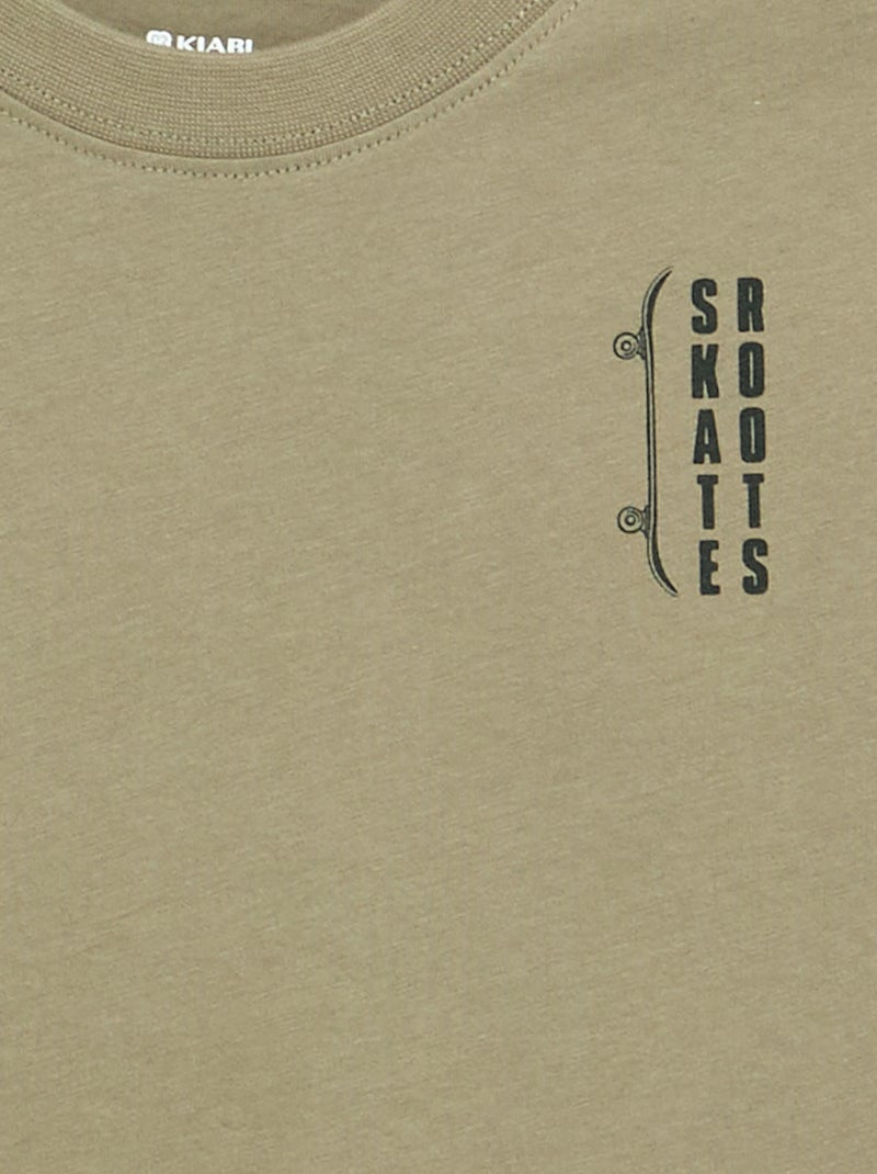 T-shirt à manches courtes Kaki - Kiabi