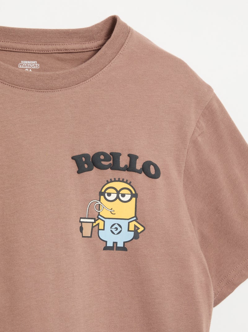 T-shirt à manches courtes 'Les Minions' Marron - Kiabi
