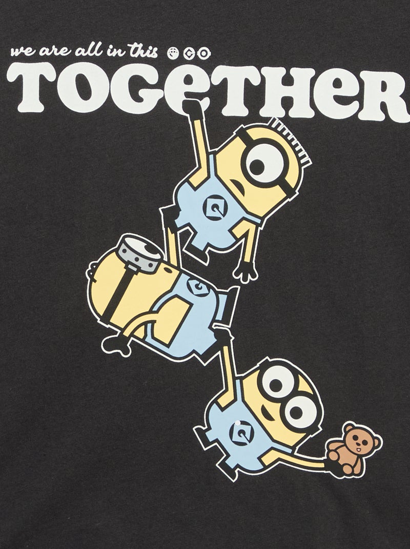 T-shirt à manches courtes 'Les Minions' Noir - Kiabi
