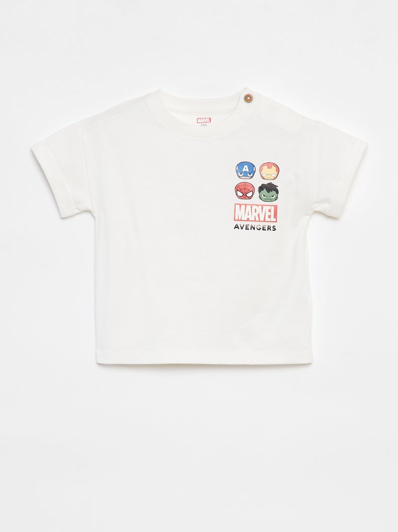 T-shirt à manches courtes 'Marvel' Blanc - Kiabi