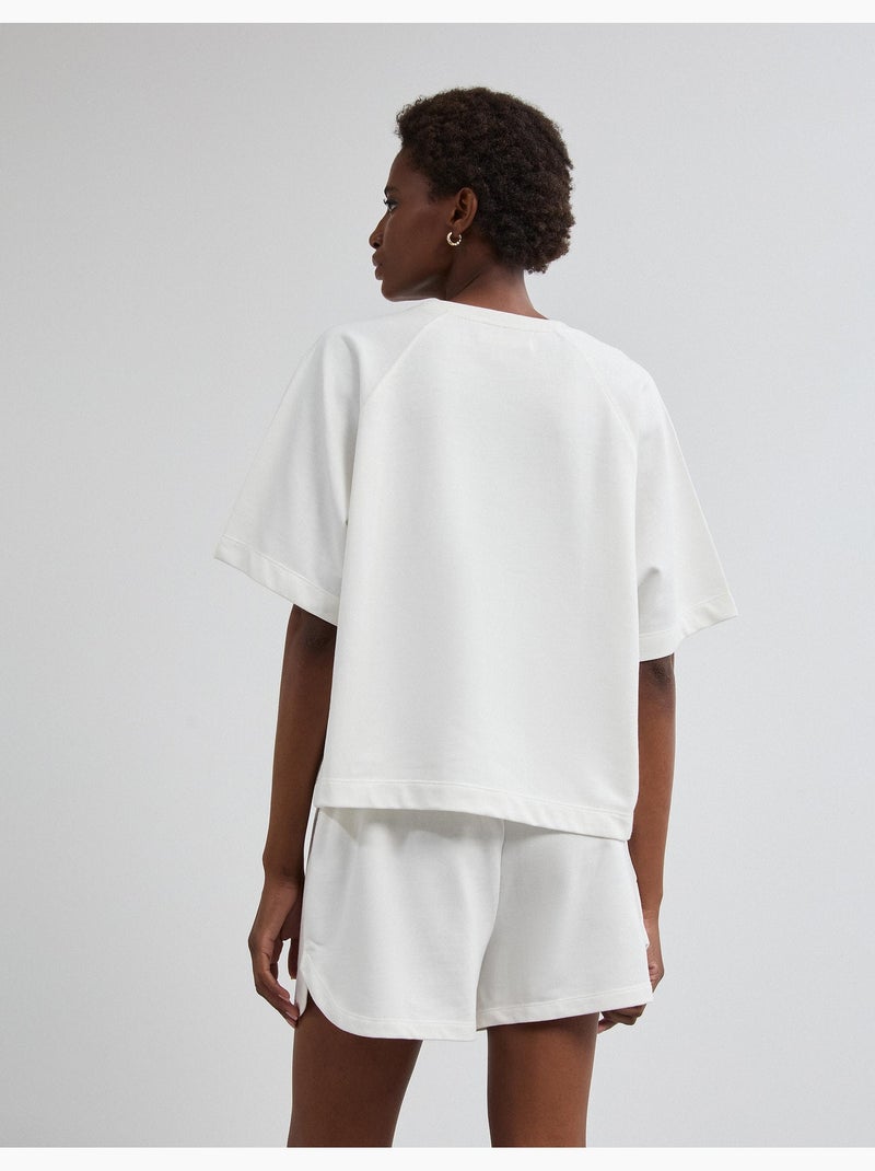 T-shirt à manches courtes, mo fashion Beige - Kiabi