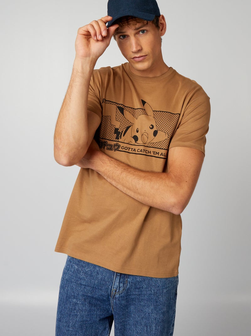 T-shirt à manches courtes 'Pokemon' Marron - Kiabi
