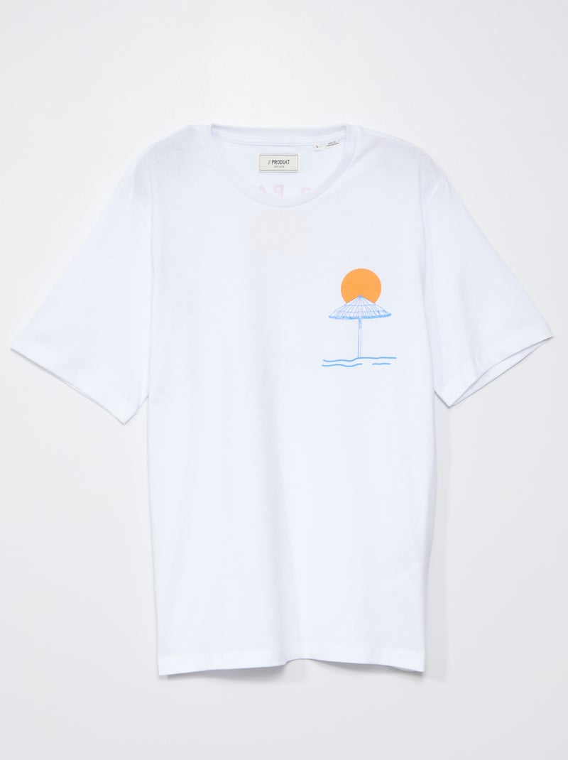 T-shirt à manches courtes 'Produkt' Blanc - Kiabi